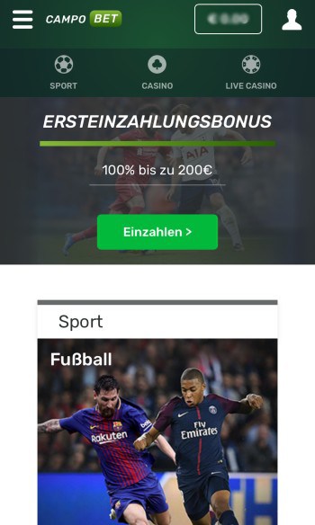 CampoBet Sportwetten Erfahrungen – Mobile App