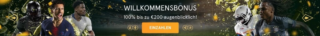 Banner für den Willkommensbonus bei Casinia Sportwetten