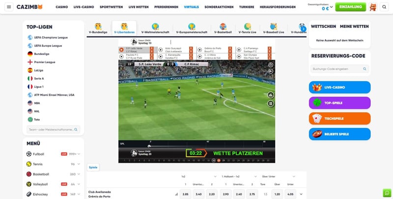 Virtuelle Wetten von Cazimbo