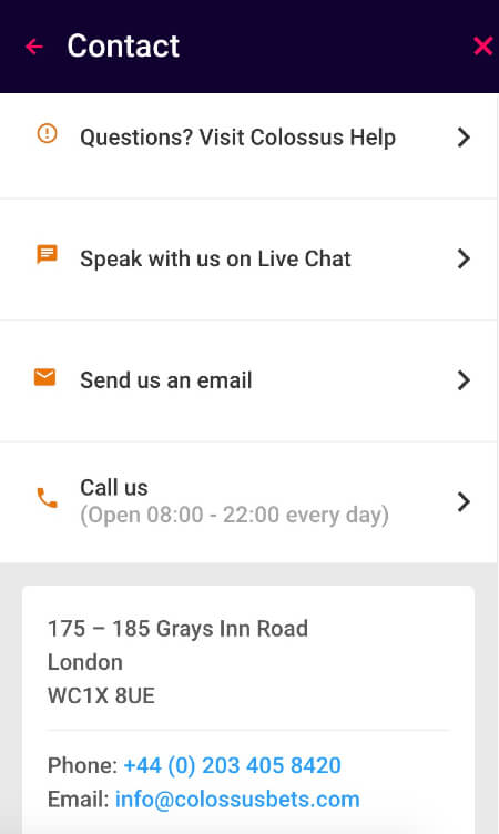 Colossus Bets Sportwetten Erfahrungen – Kontakt