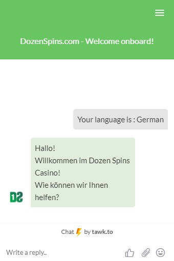 Live Chat von Dozenspins