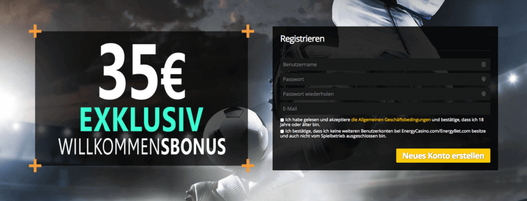 EnergyBet exklusiver Willkommensbonus