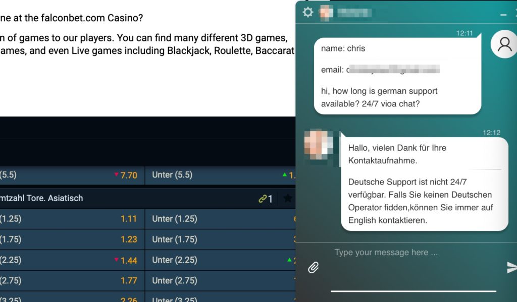 Falconbet Sportwetten Support