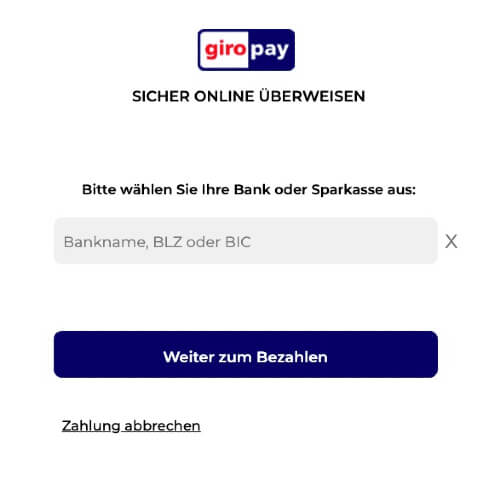 Mit Giropay bei bet365 einzahlen – An Giropay weitergeleitet Bankdaten angeben