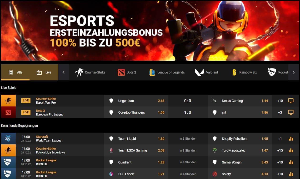 eSports von Goldenbet