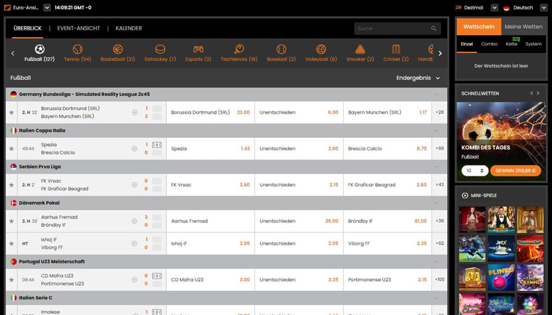 Livewetten HOTBET Sportwetten