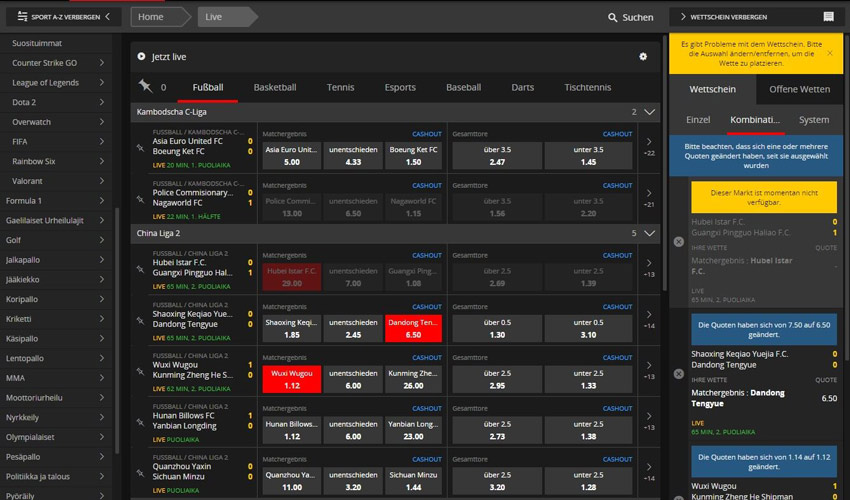 Livewetten von ibet