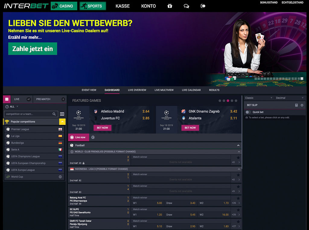 Interbet Sportwetten Erfahrungen – Optik und Bedienung