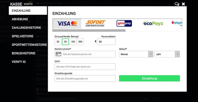 Interbet Sportwetten Erfahrungen – Einzahlungen und Auszahlungen