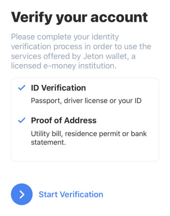 Jeton – Verifizierung