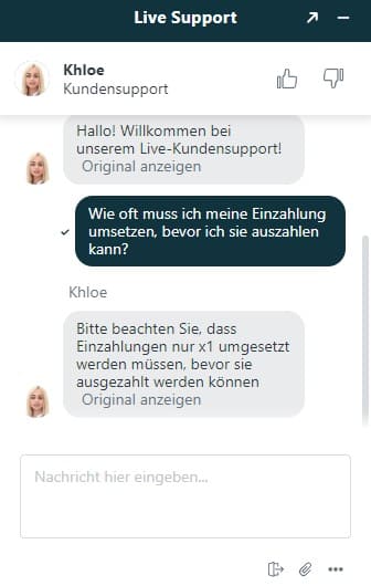 Live-Chat von LegendPlay