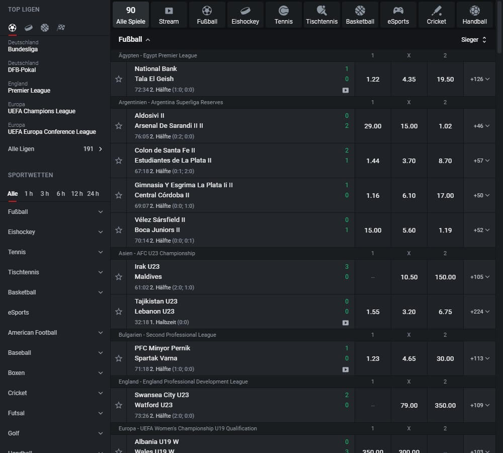 Livewetten von Leon