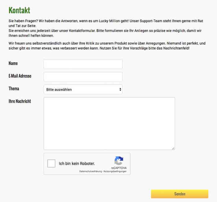 Lucky Million Erfahrung – Service and Support