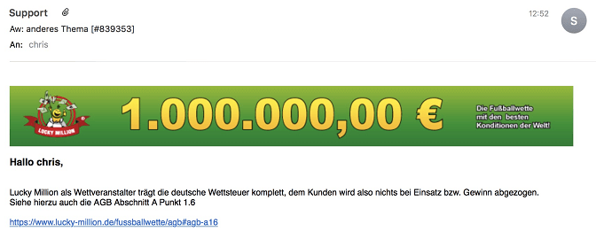 Lucky Million Sportwetten – Erfahrungen und Bewertung