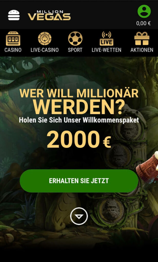 Mobile Ansicht von MillionVegas