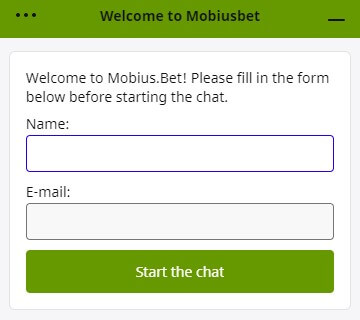 Live Chat von Mobius.bet