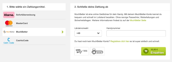 MuchBetter-Einzahlung bei Lottoland Sportwetten