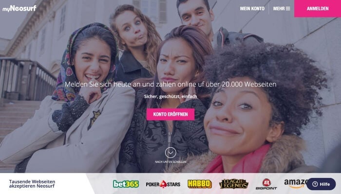 Neosurf – Webseite