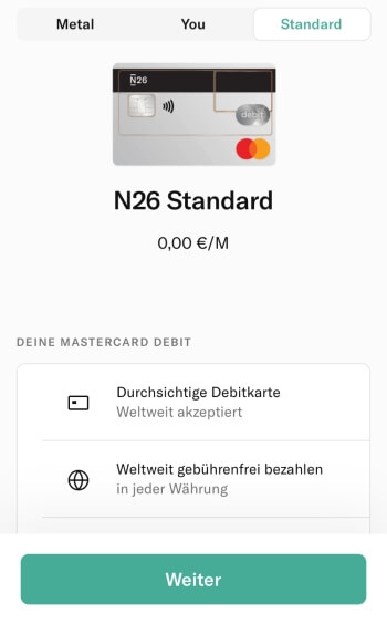 N26 Registrierung – Zwischen Abo-Modellen wählen