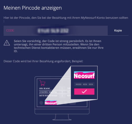 Neosurf – Mit Pincode einzahlen