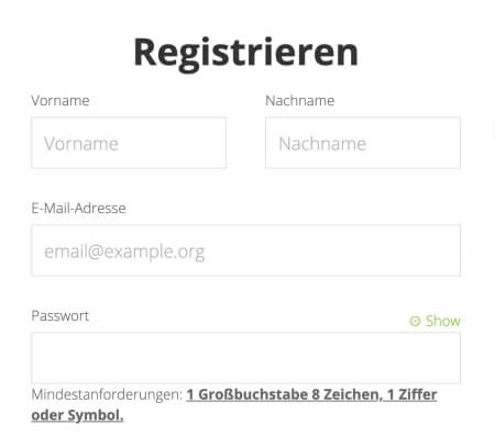 NETELLER Registrierung – Erste Daten angeben