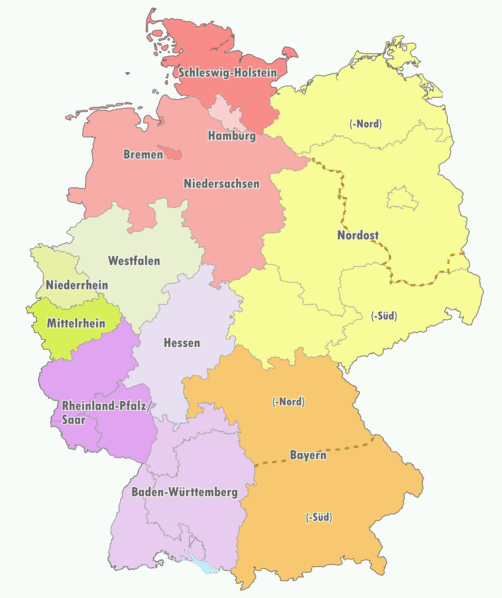 Karte Oberliga-Einteilung - Fussball Oberliga Wetten