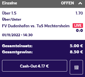 Livewette von Onestepcasino