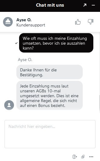 Live-Chat von Palmslots