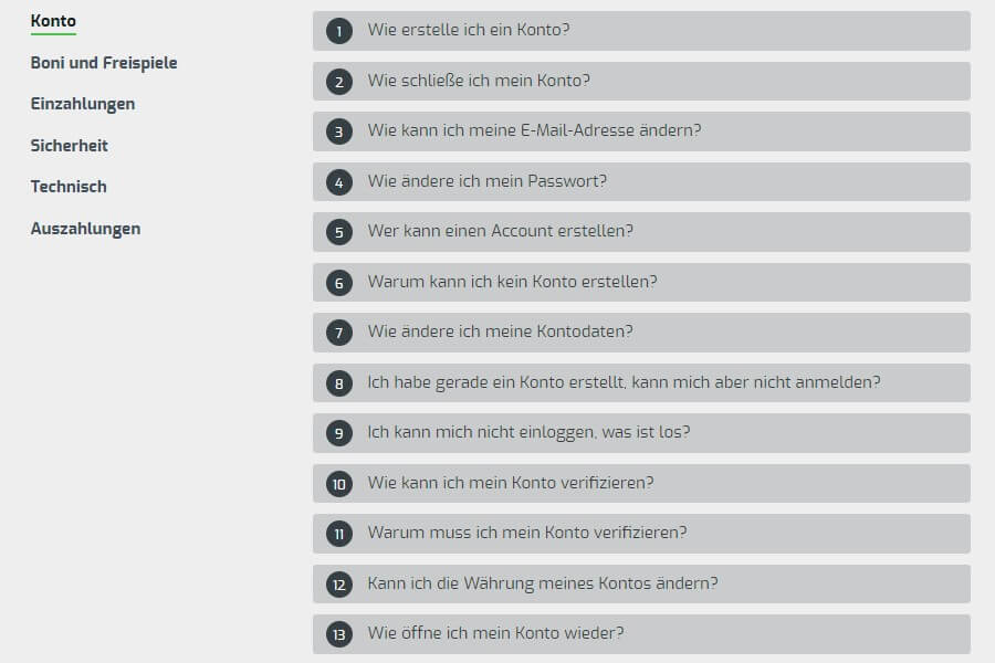 FAQ bei Playfastcasino