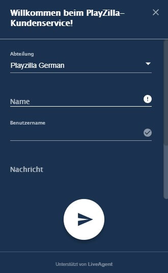 Live-Chat von Playzilla