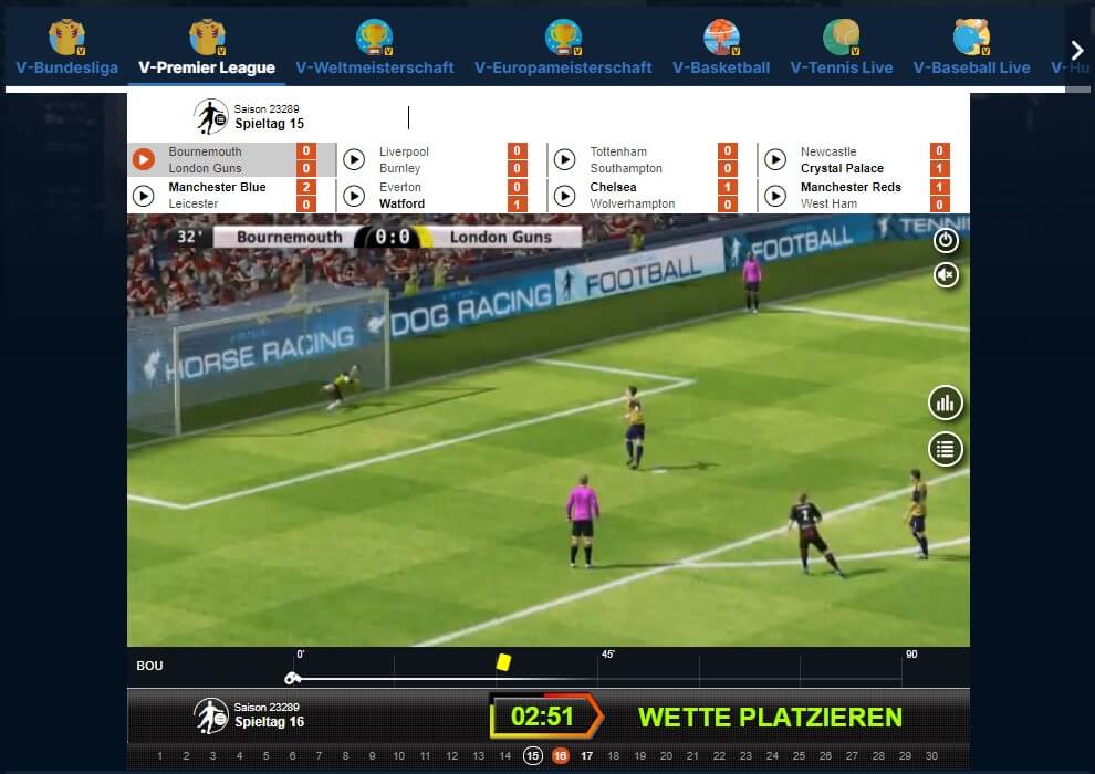 Virtuelle Sportwetten bei Playzilla