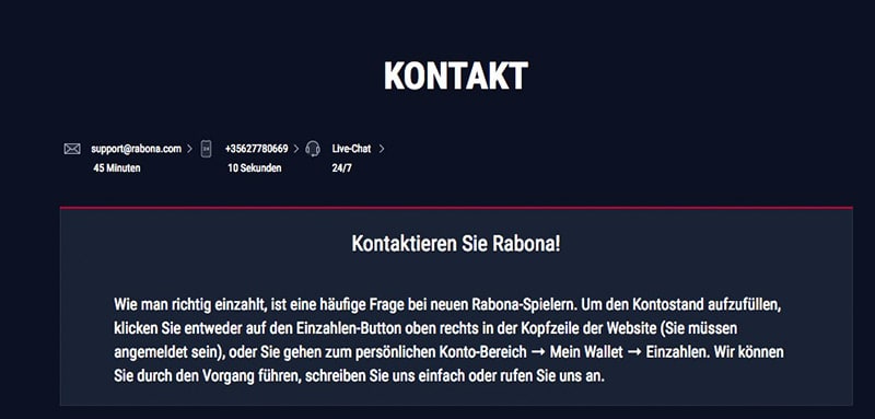 Rabona Sportwetten Erfahrungen – Service und Support