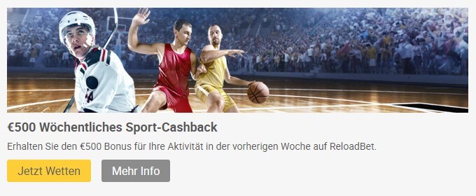 Wöchentlicher Cashback-Bonus von ReloadBet