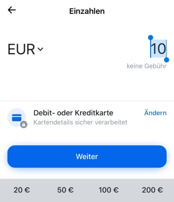 Revolut – Einzahlung tätigen