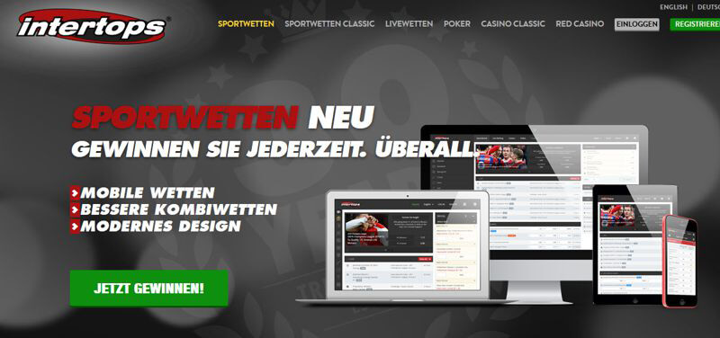 Startseite von Intertops 