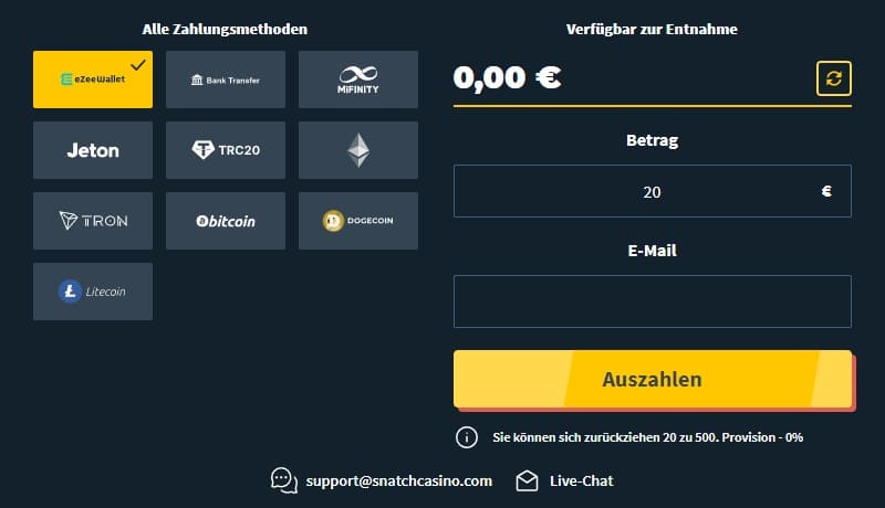 Auszahlung Snatch Casino Sportwetten