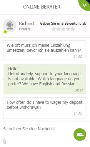 Live-Chat von SpinBetter