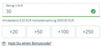 Bonusaktivierung bei Sportingbet