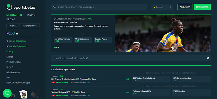 Sportsbet.io Wetten Startseite
