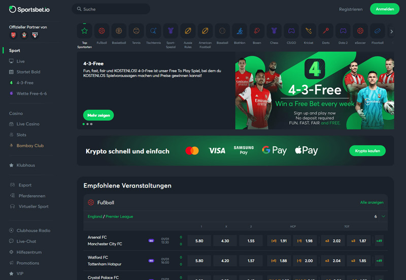 Design von Sportsbet.io