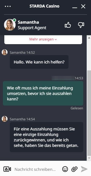 Live-Chat von Starda