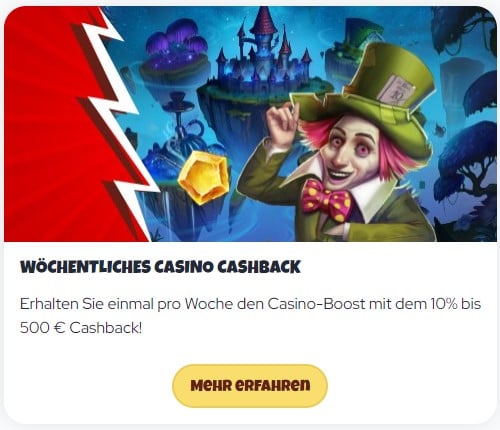 Wöchentlicher Cashback bei SupaCasi