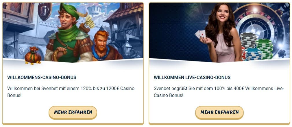 Willkommensboni des Svenbet Casinos