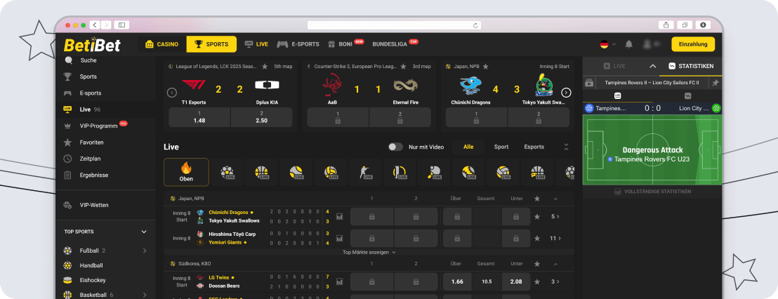 Screenshot Betibet Livewetten desktop
