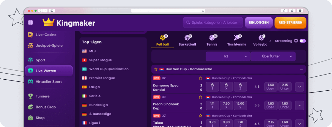 KingMaker livewetten desktop