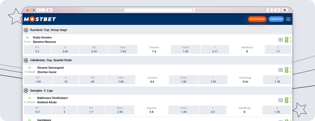 Mostbet livewetten desktop