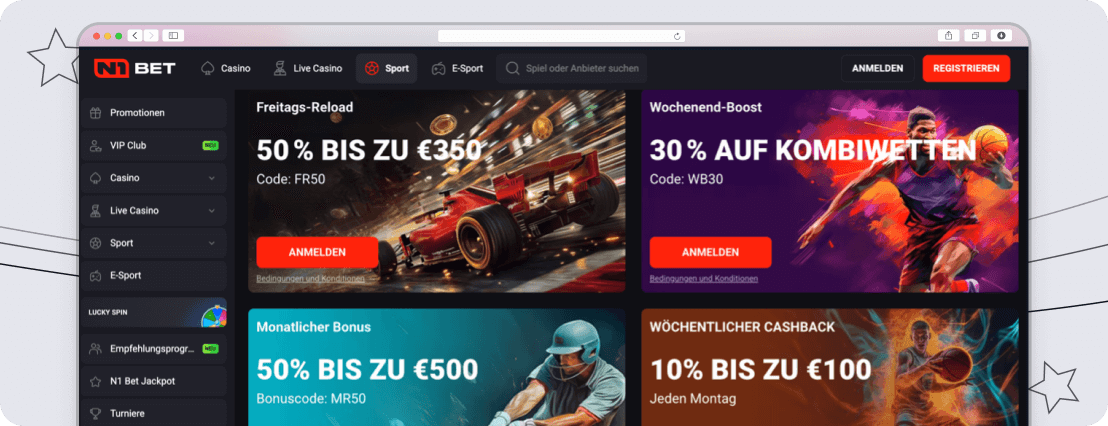 N1BET bonus and vip programm desktop1