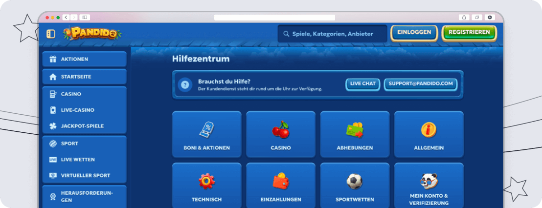 screenshot Pandido Kundensupport desktop