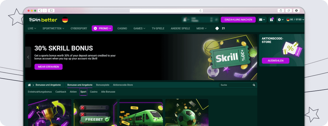 Screenshot SpinBetter Bonus desktop2