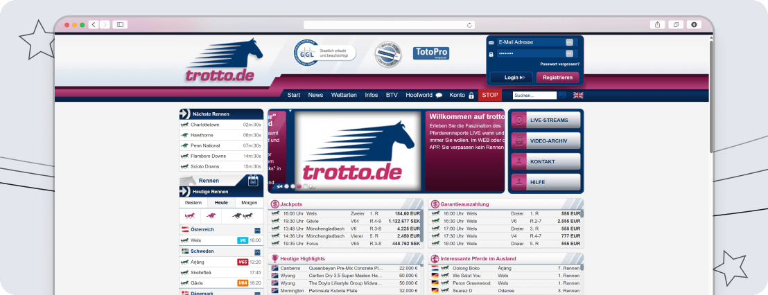 screenshot Trotto design desktop